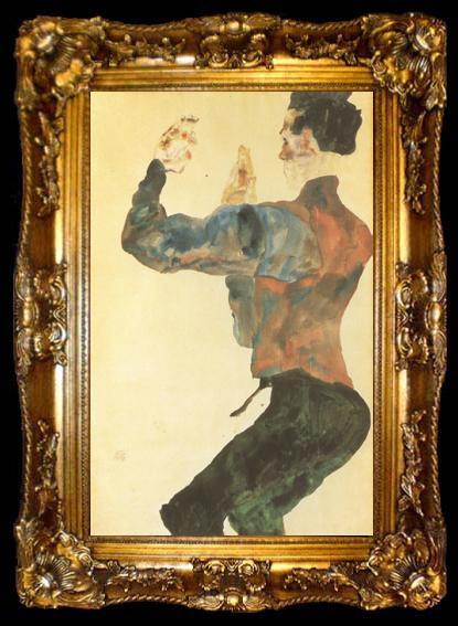 framed  Egon Schiele Self-Portrait with Raised Arms,Back View (mk12), ta009-2